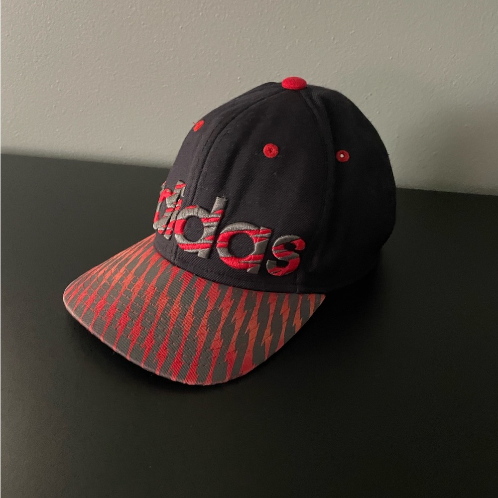 ADIDAS Collection Snapback Hat Cap Black Red Grey Spell-Out 3D